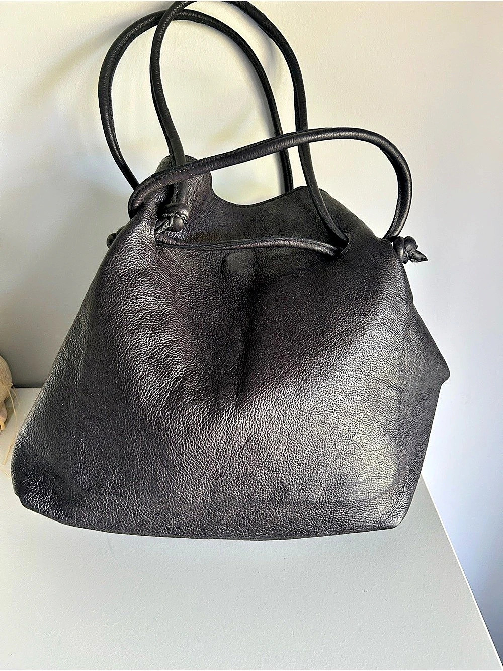 Free People Leather Shoulder Bag in Black